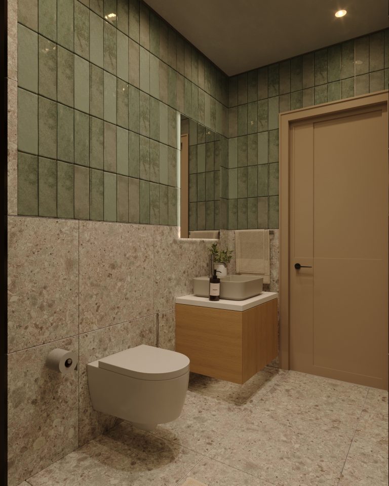 Banyo lavabo ve ayna detayı